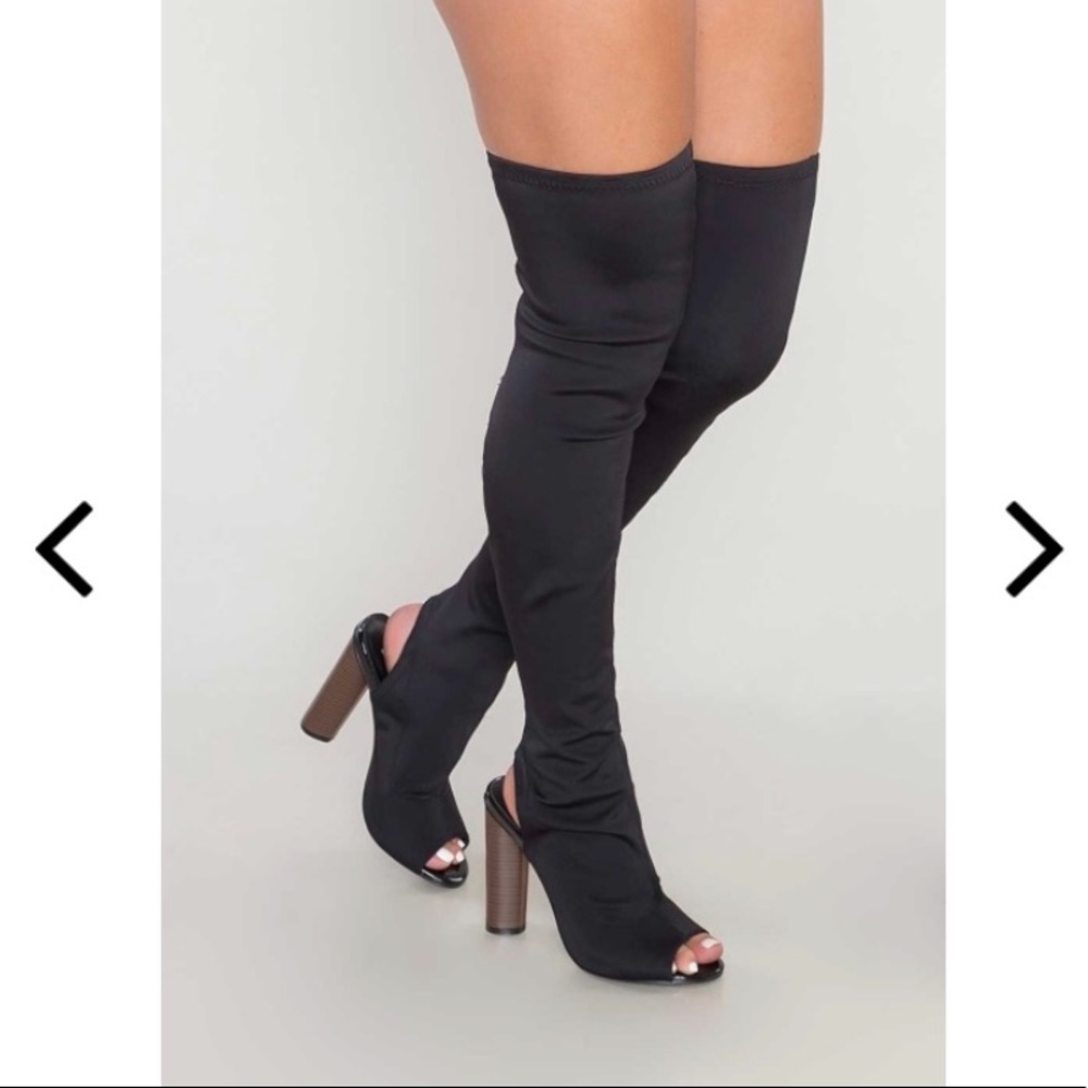 Peep Toe Suede Boots